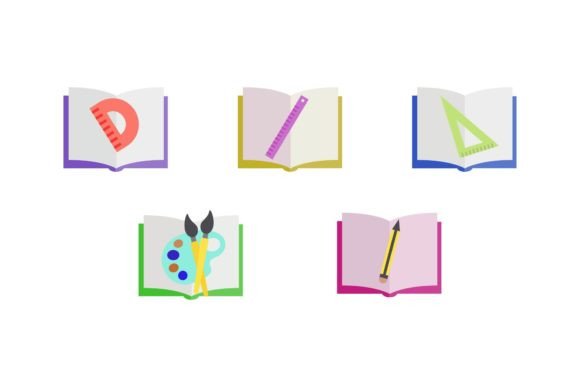 Book Education School Graphics for Modern Publishers