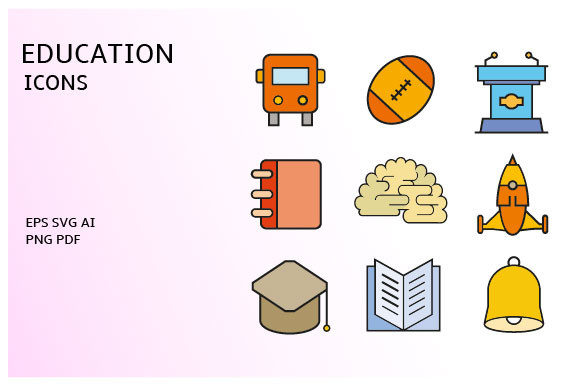 Education and School Icons Vector Set for Branding and Design