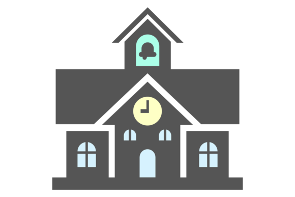 Elementary School Icon for Crafting and Design