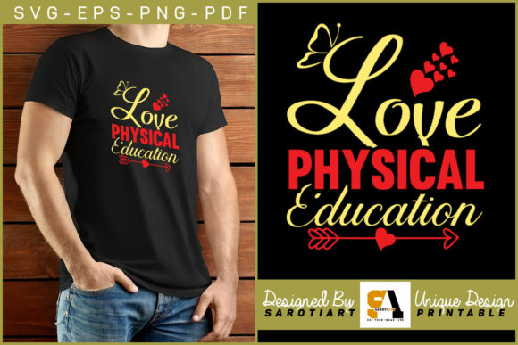 Love Physical Education T-shirt Design for Blogs and Websites