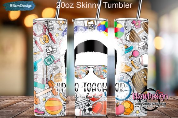 Male PE Teacher Life Skinny Tumbler Graphic Design Asset