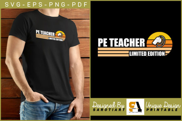 PE Teacher Limited Edition Retro T-shirt Graphics for Crafts