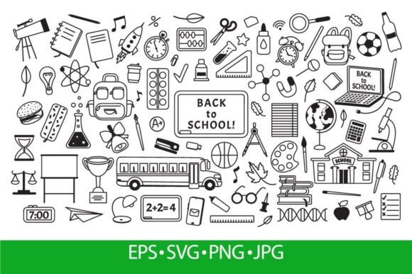 School Doodles Hand Drawings: A Playful Graphic Asset for Educational Content
